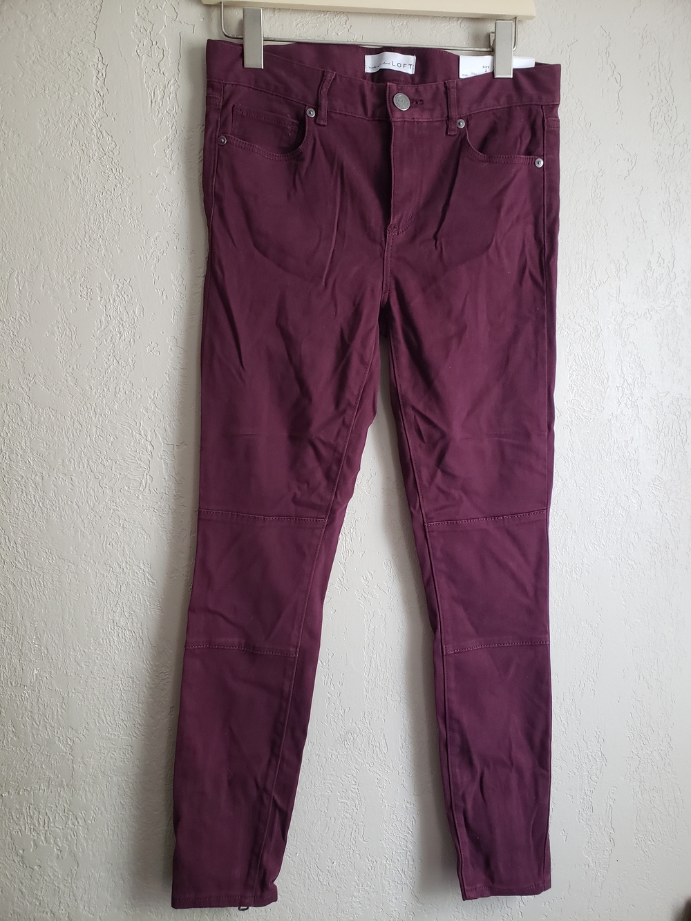 Loft Jeans Womens 2/26 Flat Front Tapered Jegging Legging Style Plum